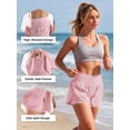 thumbnail image 6 of Cadmus Plus Size 2 in 1 Women's Workout Shorts for Athletic Gym Running Shorts with Phone Pockets,3 Pack, Black,Navy,Pink,2XL, 6 of 9