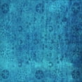 thumbnail image 1 of Ahgly Company Machine Washable Indoor Square Oriental Turquoise Blue Industrial Area Rugs, 8' Square, 1 of 4
