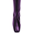 thumbnail image 2 of YDN Women Square Toe Knee High Boots Side Zipper Chunky Low Heels All Weather Stylish Daily Wear Shoes Size 7.5 Darkpurple, 2 of 4