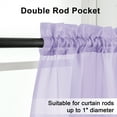 thumbnail image 4 of OVZME Lavender Window Sheer Curtain Tiers, 24 Inch Length 2PCS Dual Rod Pocket Farmhouse Window Treatments for Small Windows in Kitchen/Bathroom/Cafe/Living Room, Each 42W x 24L Inches Lavender, 4 of 6
