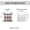 thumbnail image 6 of Retro Farmhouse Outdoor Buffalo Tartan Chequer Plaid Cotton Linen Decorative Throw Pillow Case Cushion Cover Pillowcase for Sofa 18 x 18 Inch, Set of 2, Khaki/Stripe, 6 of 6