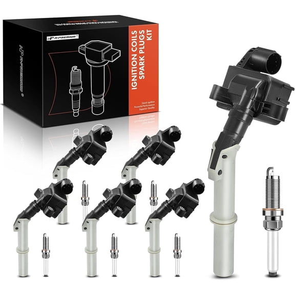 A-Premium Set of 6 Ignition Coil Pack and Iridium Spark Plugs Compatible with Mercedes-Benz C300 2013-2014, C350 2012-2014, E350 2012-2016, ML350 2012-2015 Replace# NGK95875, 2769065100