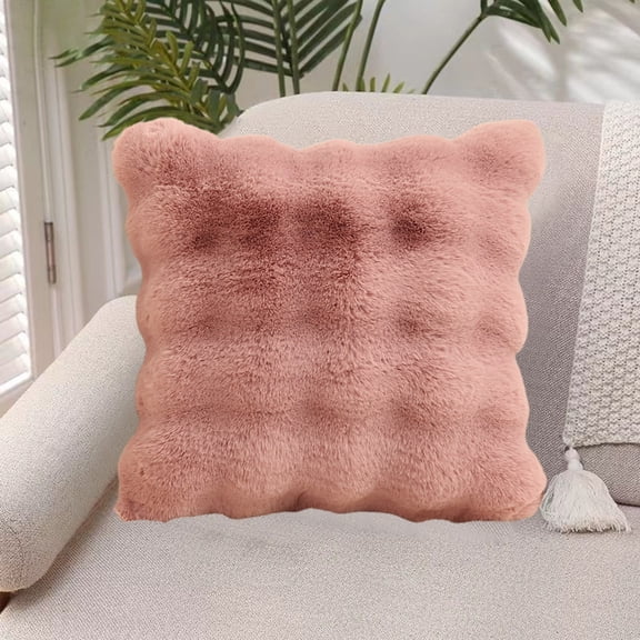 Hmgxay Solid Color Plush Cushion, Decorative Sofa Pillow with Insert, Home Accent Throw Pillow for Indoor Outdoor Use, Cozy Bed and Living Room Decoration(17.7x17.7 Inches)