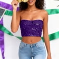 thumbnail image 5 of XUNKUSGA Carnival Tube Tops for Women Fashion Y17k Sparkly Sequin Strapless Going Out Tops Comfortable Slim Fit Crop Short Length Tank Tops for Women Party Clubwear Purple, 5 of 8