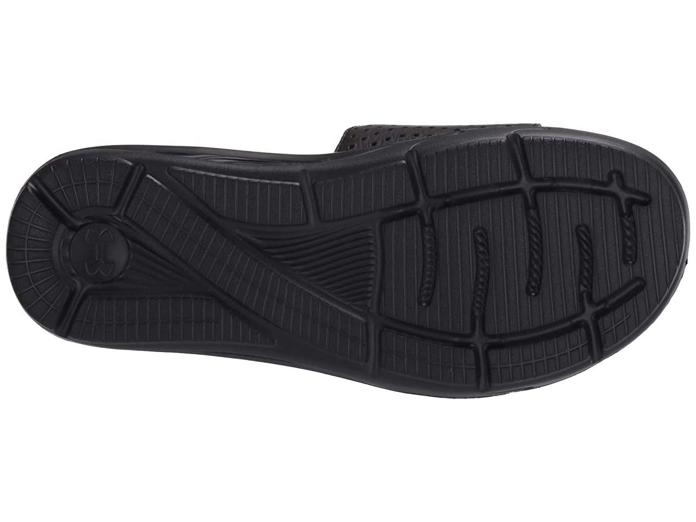 Under Armour Men's Adjustable Strap Memory Foam Ignite VI Slide Sandals (Black/White, 9)