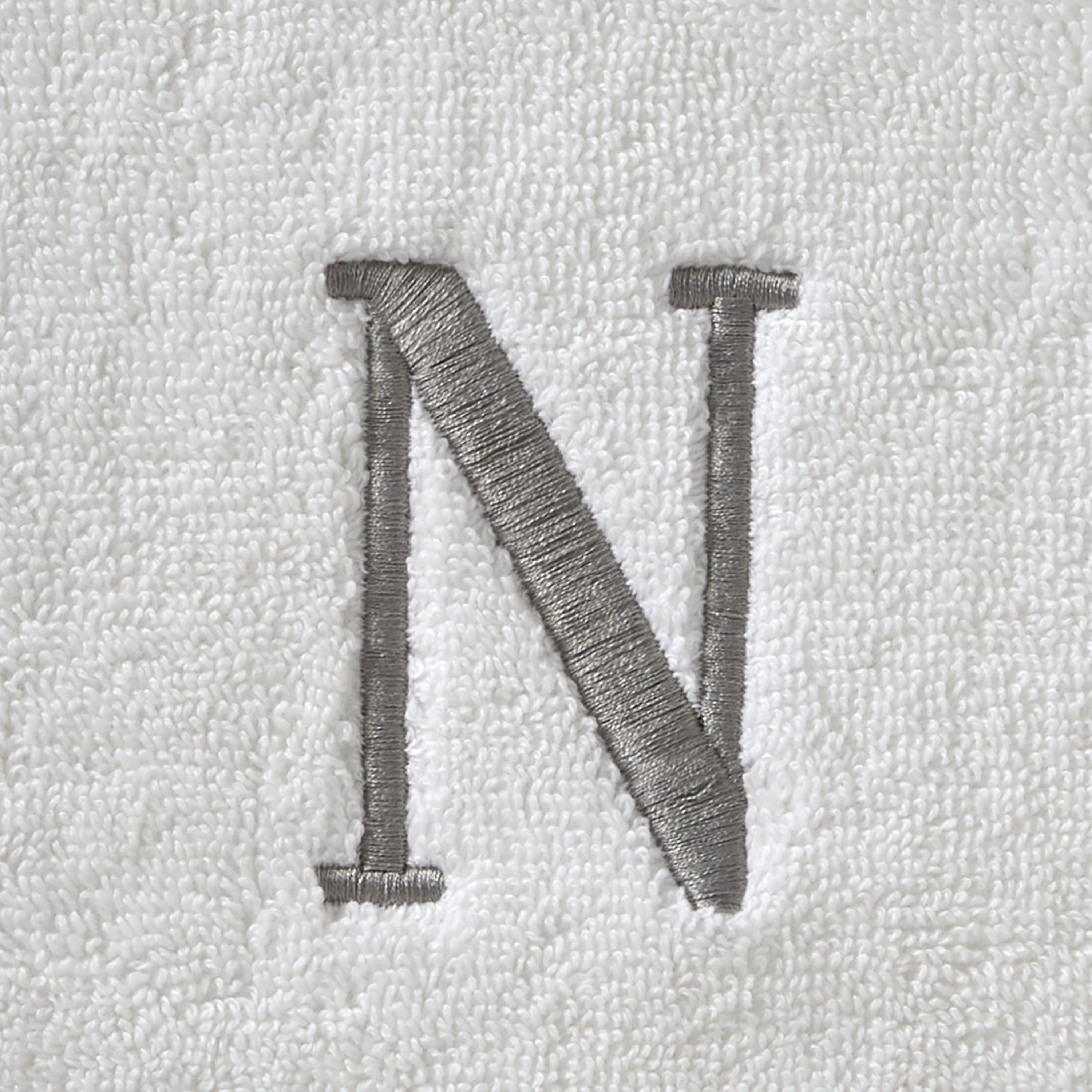 SKL Home Casual Monogram Bath Towel, "N", White