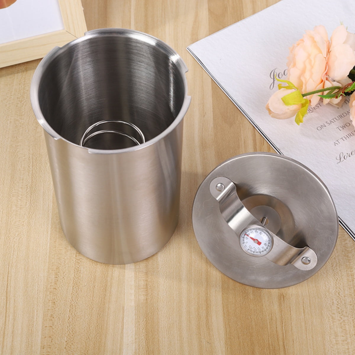 Stainless Steel Ham Maker Meat Press Cooker for Making Healthy Homemade Deli Meat with Thermometer