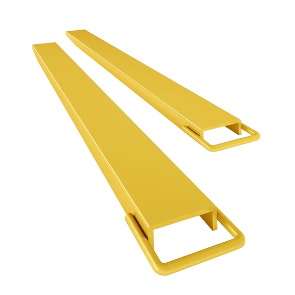 Heavy-Duty Steel Forklift Fork Extensions 4.5" Wide, 4600 lbs Capacity, Pallet Fork Extension Sleeves, Easy Install, Industrial Forklift Attachment, Yellow - 84 inches Length
