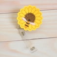 thumbnail image 7 of 24'' Retractable Badge Holder, Embroider Sunflower Badge Reel with 360° Swivel Alligator Clip ID Name Badge Clip, Clearance, for Nurse Teacher Student (Yellow), 7 of 7