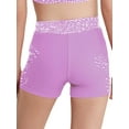thumbnail image 2 of Hansber Kids Girls Dance Gymnastics Shorts Shiny Rhinestones Elastic Waistband Yoga Tennis Shorts Hot Pants Light Purple 6, 2 of 6
