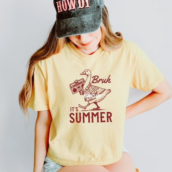 Funny Summer T-shirt, Bruh It's Summer Shirt, Retro Summer Goose Shirt, Trendy Vintage Summer TH310524