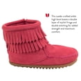 thumbnail image 4 of Minnetonka Double Fringe Side Zip Boot (Toddler/Little Kid/Big Kid),Pink,4 M US Big Kid, 4 of 4