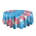 thumbnail image 5 of Colorful Tie Dye Pattern Round Tablecloth 60"x60",Wrinkle Wipeable Table Cloth for Kitchen Dining Room Picnic Patio Party, 5 of 6