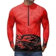 thumbnail image 3 of Dragon Print Quarter Zip Pullover for Men, Long Sleeve Athletic Jersey with Breathable Quick Dry Fabric - Slim Fit Cool Motorcycle Cycling Workout Tops Red M, 3 of 6