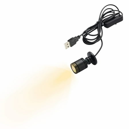 

FSLiving 1W Mini LED Spotlight 360° Rotatable Dimmable Breathable Lighting Black Shell with 6.5 Ft USB Dimmable Cable for Accent Lighting Cartoon Showcase Cabinet Lego Model Warm White - 1 Light