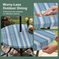 thumbnail image 5 of Round Outdoor Tablecloth with Umbrella Hole and Zipper, Sky Blue Stripes Tablecloth with Elastic Waterproof, Farmhouse Vertical Striped Vintage Patio Table Covers for 45" - 54" Picnic Pool Tables, 5 of 9