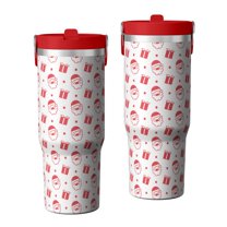 Christmas 30oz Handheld Travel Tumbler with Handle – Double Wall Stainless Steel Insulated Cup, Flip Straw Lid, Leak-Proof & BPA-Free for Hot and Cold Drinks – Durable Coffee & Juice Mug Black