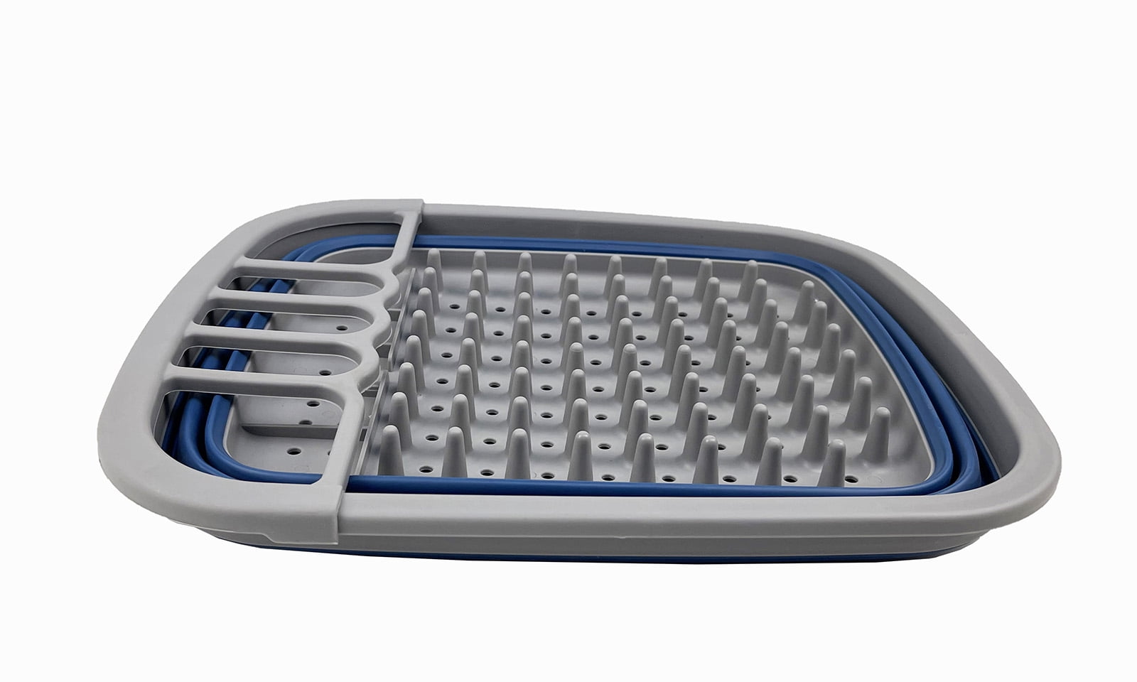 SAMMART 8L (2.11Gallons) Collapsible Plastic Dish Drainer - Foldable Drying Rack - Portable Dinnerware Organizer - Space Saving Kitchen Utensil Storage Tray