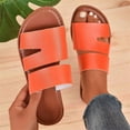 thumbnail image 5 of Mepaouo Slides for Women 2025 Minimalist Slip on Summer Flats Comfortable Soft Leather Flat Sandals, 5 of 8