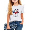 thumbnail image 2 of MKOSPLRT USA Flag Tee Shirt for Girl Short Sleeve Independence Day Shirts Crew Neck Red White and Blue Tshirts Happy Memorial Day Gifts, 2 of 4