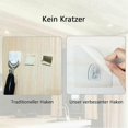 thumbnail image 5 of Adhesive Wall Hooks Clear Plastic Reusable Seamless Wall Mount Hanger Hooks for Kitchen Bathroom Door, 5 of 9