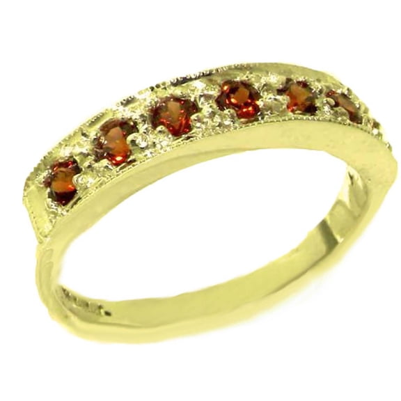 LBG Solid 10k .417 Yellow Gold Natural Garnet Womens Band Ring - Sizes 4 to 12 Available