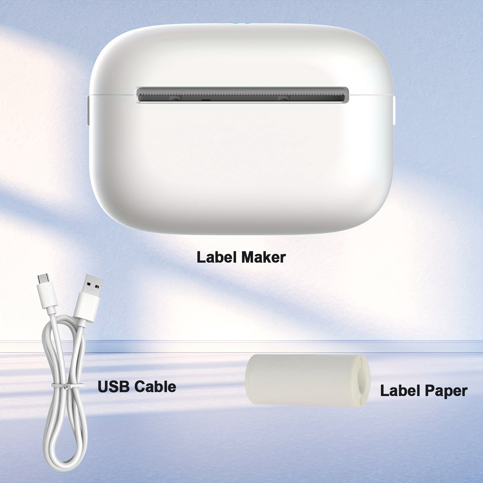 Thermal Label Sold Separately, Wireless Thermal Label Printer, with 1 Free Roll Tape, Portable Label Printer for Organization And Storage, Office, Home, School, for Barcode, Clothing, Jewelry, Retail