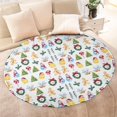 thumbnail image 4 of Multicolor Christmas Pattern Round Blanket,Comfortable Soft Flannel Throw Blanket,All Season,Warm Lightweight Blankets for Sofa Bed Couch Living Room Chair 47"x47", 4 of 5