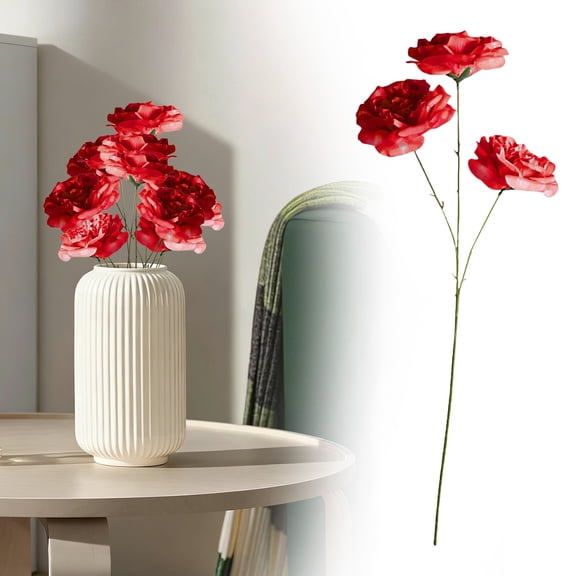 Fake Flowers 3 Head Rose Artificial Bouquet Mixed Color Faux Floral Stems Wedding Table Centerpiece Decor for Home Table Arrangements Bridal Shower Party Decor 25.98 Inch 1Pcs