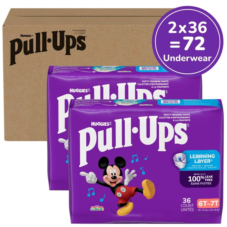 Huggies Pull-Ups ミッキーマウス 36枚入り 6T-7T Pull-Ups Boys' Potty Training Pants, 6T-7T (55-75 lbs), 72 Count