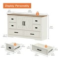 thumbnail image 5 of Farmhouse Wooden Dresser with 6 Drawers & 2 Barn Doors,Antique White, 5 of 6
