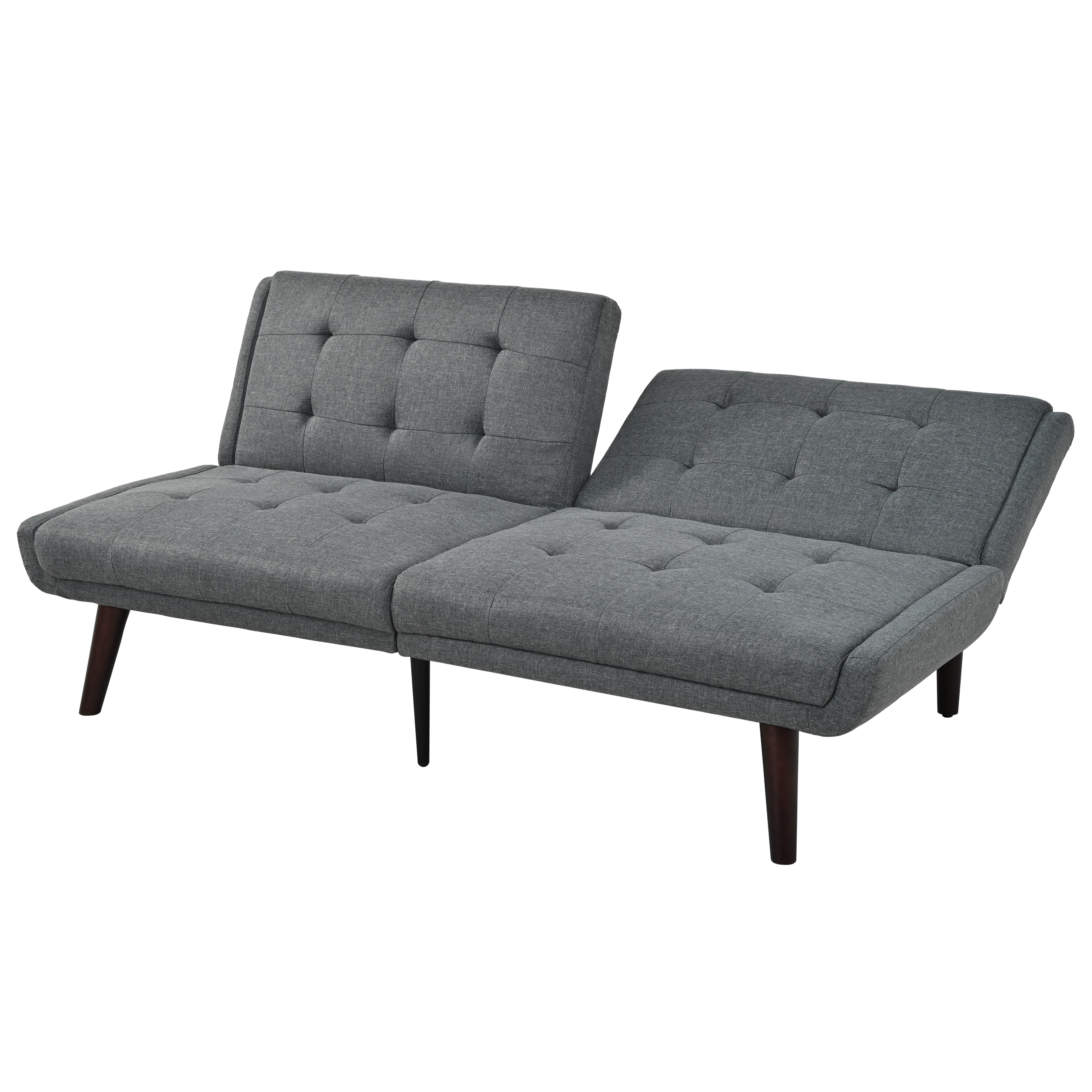 Gewnee 63 Inch 3-in-1 Linen Convertible Sofa Bed for Living Room, Apartment and Bedroom，Grey