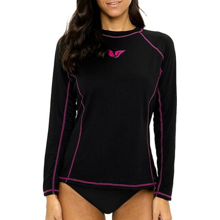 

Women s Swim Shirts Long Sleeve Rash Guard Sun Protection Swimsuit Top - XL
