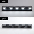 thumbnail image 6 of SEGMART LED Modern Bathroom Light Fixtures Vanity Lights, 5-Lights Acrylic Matte Black Bathroom Vanity Light Over Mirror, Industrial Indoor Wall Mount Lamp for Kitchen Living Room Workshop Cafe, 6 of 8