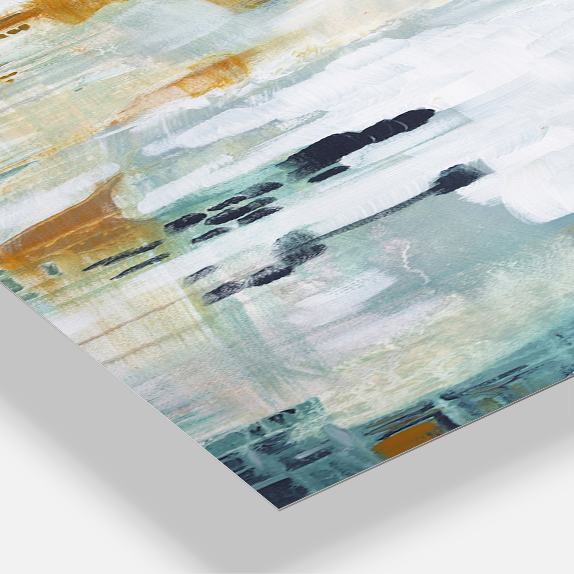 Designart 'Teal And White Composition ' Oversized Modern Wall Clock