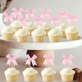 thumbnail image 4 of 48 Pcs Pink Bow Cupcake Toppers,HYG Bow Cocktail Picks,Bow Cake Topper,Bowknot Cupcake Picks,Ribbon Bow Birthday Cake Decorations for DIY Cake Decor Tools,Wedding Birthday Girl Party Supplies, 4 of 8