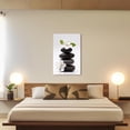 thumbnail image 4 of ZHONGYUTONG Zen Canvas Wall Art Black Stones with Magnolia Blossoms Picture Prints Nature Spiritual Painting Spa Artwork for Meditation Room Decor Framed (12.00" x 18.00"), 4 of 6