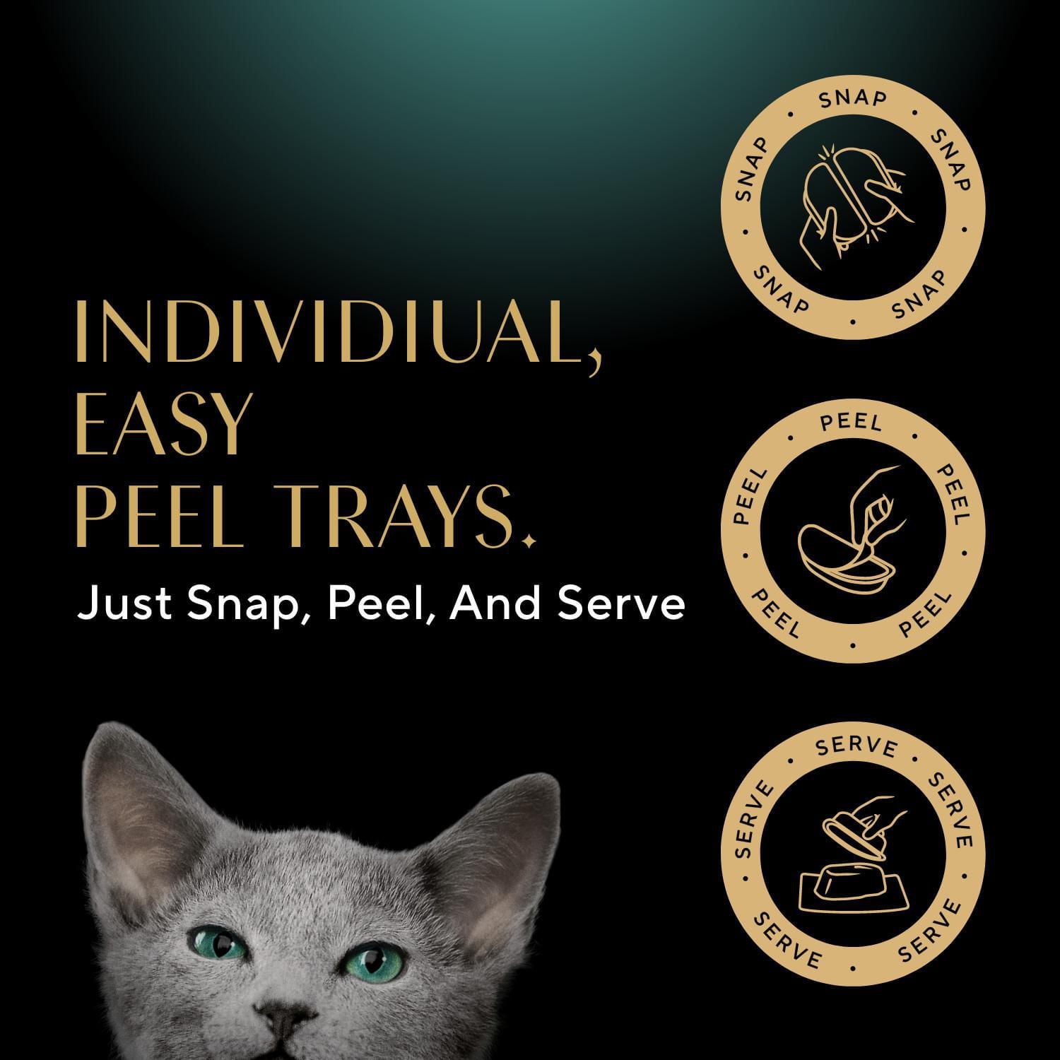 Nourriture humide pour chats adultes SHEBA GRAVY INDULGENCE PERFECT PORTIONS en format variété, repas au poulet et repas au bœuf dans une généreuse sauce