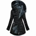 thumbnail image 3 of Women's Slim Fit Hooded Parka Jacket Mid Length Winter Coat With Pockets Thick Warm, 3 of 10