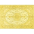 thumbnail image 1 of Ahgly Company Machine Washable Indoor Rectangle Medallion Yellow Traditional Area Rugs, 5' x 7', 1 of 4