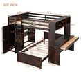 thumbnail image 3 of Harper & Bright Designs Full Over Twin Bunk Bed with Desk, Solid Wood Bunk Bed with Storage Shelves and Wardrobe, Twin Size Loft Bed with a Stand-Alone Bed, Espresso, 3 of 14