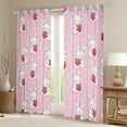 thumbnail image 4 of Feelyou Pink Rabbit Curtains Pack of 2 (42x84 Each), Cartoon Strawberry Bunnies Curtains Blackout, Kawaii Animal Bedroom Curtains, Curtains and Drapes Bedroom Decorative, 4 of 6