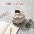 thumbnail image 4 of Unique Bargains Low Cylinder Ceramic Vase Wide Matte White Decorative Bowl Beige, 4 of 4