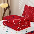 thumbnail image 5 of Erosebridal Patriotic Circle Star Print Zipper Twin Comforter Sets with Fitted Sheet and 2 Pillowcases for Girls, Red USA Zipper Bedding Set, Polkadot Reversible, 4-Piece, 5 of 7