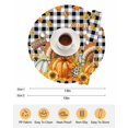 thumbnail image 6 of 15 Inch Round Placemats Set of 6, Thanksgiving Non Slip Heat Insulation PP Table Mats, Fall Turkey Pumpkin Maple Leaf Black Plaid Washable Place Mats for Kitchen Dining Party Table Decor, 6 of 7