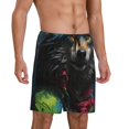 thumbnail image 2 of Sikiie Vintage Wolf Warrior Mens Pajama Shorts, Lightweight Lounge Pant with Pockets Soft Sleep Pj Shorts for MenLarge, 2 of 6