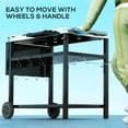 thumbnail image 6 of Outsunny Outdoor Bar Cart Grill Table with Wheels, Stainless Steel Tabletop Outdoor Pizza Oven Stand Prep Table with Three-Shelf Storage and Hooks, 6 of 9