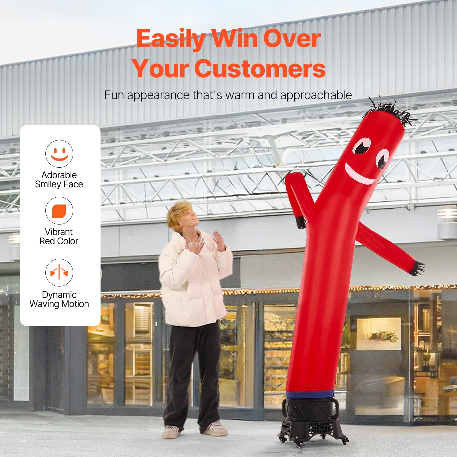 KFFKFF Air Inflatable Performers Kit, 10 ft Tall, Unique Inflatable Dance Character with 9/10 HP Fan, PP Enclosure IPX3 Water-Proof Blower, Perfect for Outdoor Business Shop Event Advertising