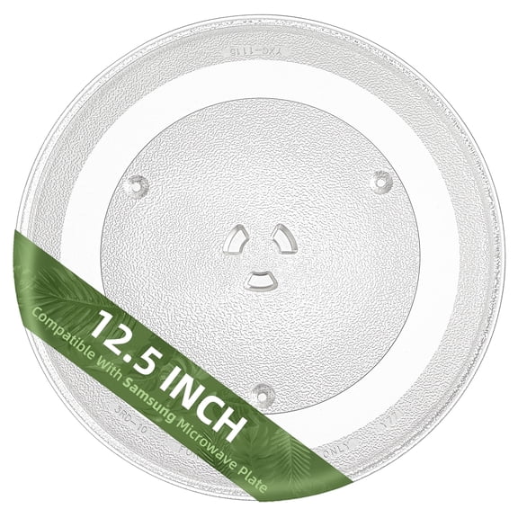Gemroom 12.5 in Middle-Coupler Microwave Glass Plate for Samsung Microwave Compatible With Middle-Coupler 12 1/2" Samsung Microwave Turntable Plate replace part # 14200206 AP4231212 DE74-20015