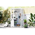 thumbnail image 3 of Yoneston 63'' Height Garden Wood Storage Cabinet Outdoor Tool Storage Shed, Mini Greenhouse Cold Frame with Waterproof- Roof and Lockable Door for Backyard,Patio, Lawn, White, 3 of 7